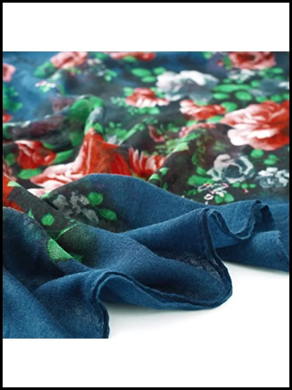 Lightweight Floral Print Scarf Wrap Head Shawl